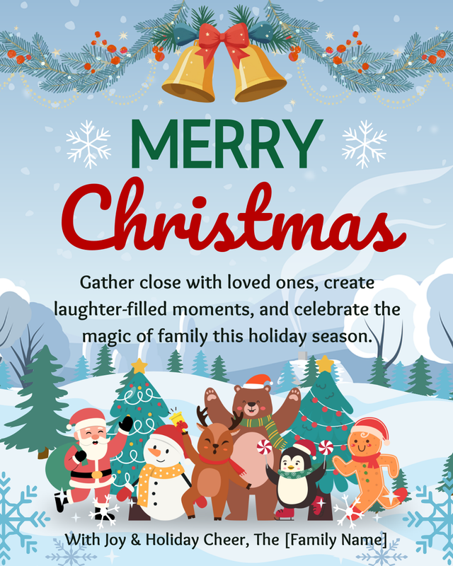 Family Christmas Gathering Card (Editable in Canva)