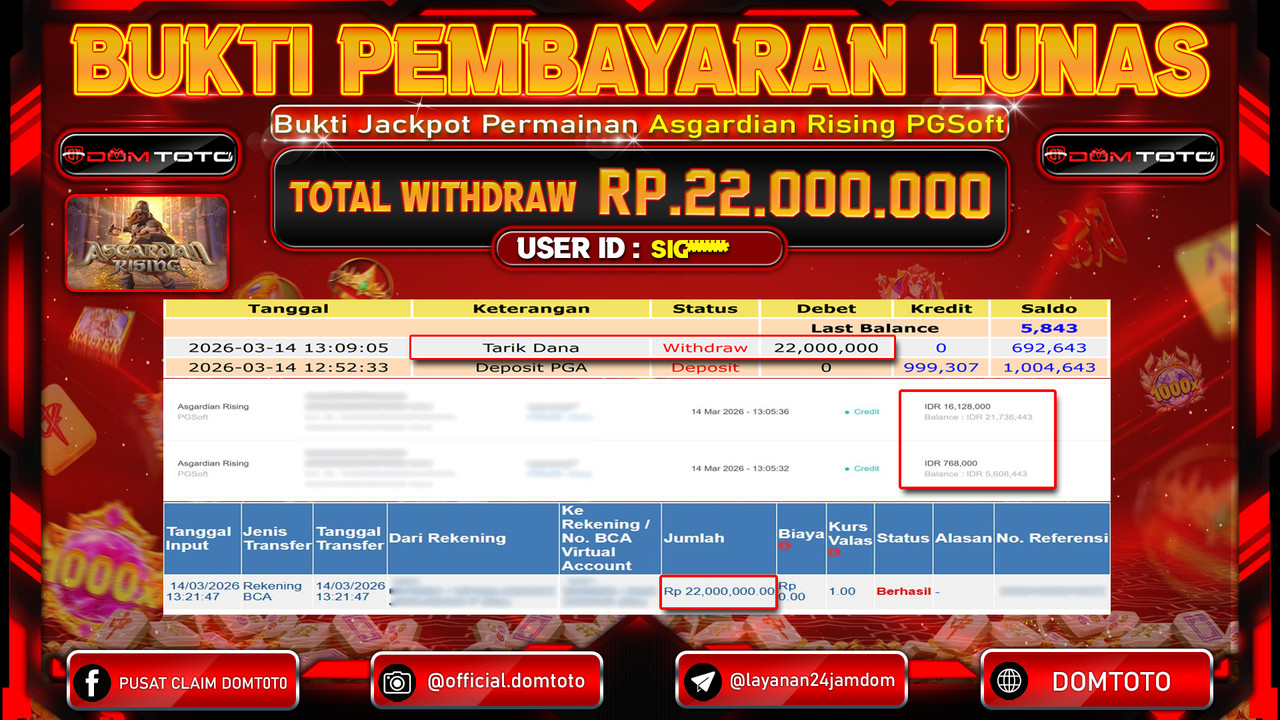 JACKPOT SLOT Asgardian Rising PGSoft 14 MARET 2026