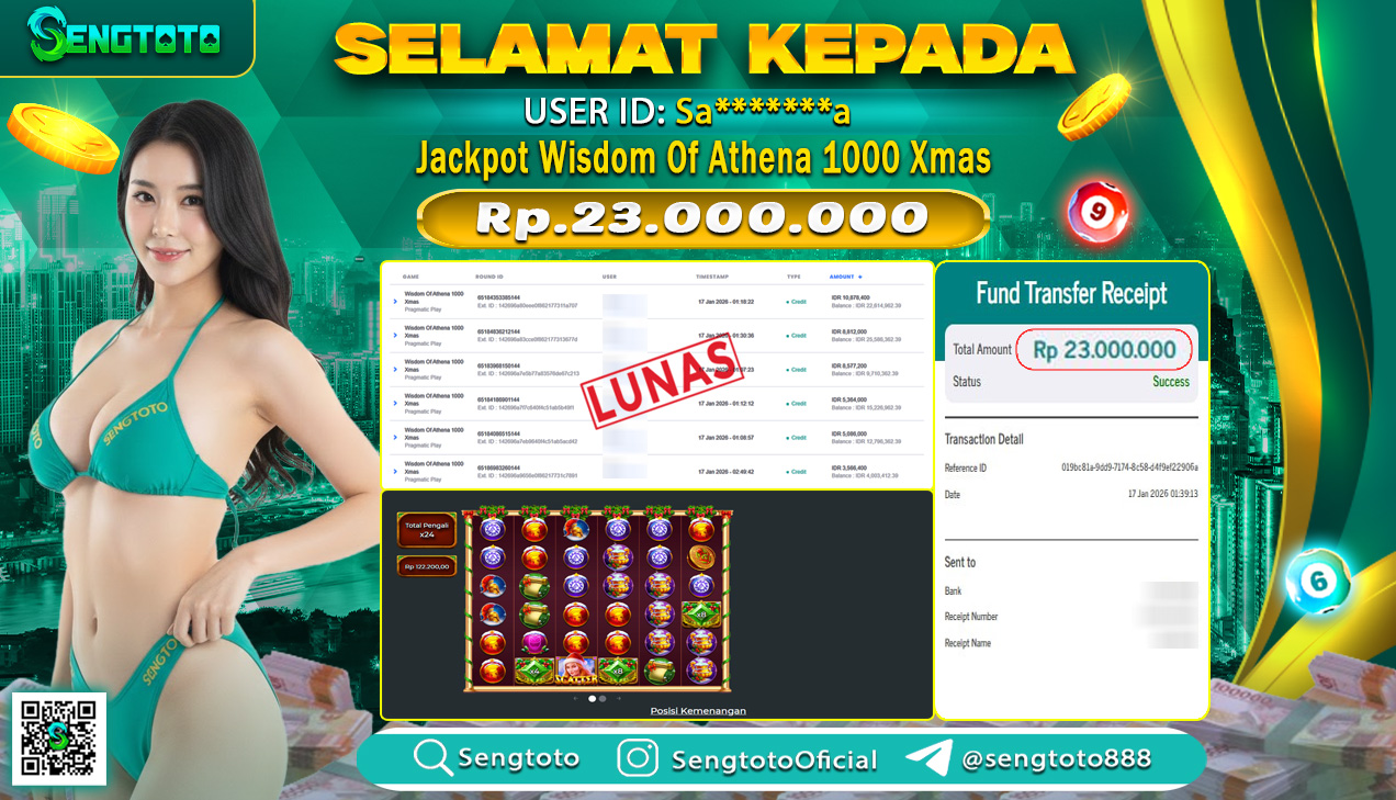 BUKTI PEMBAYARAN SLOT WISDOM OF ATHENA 1000 XMAS