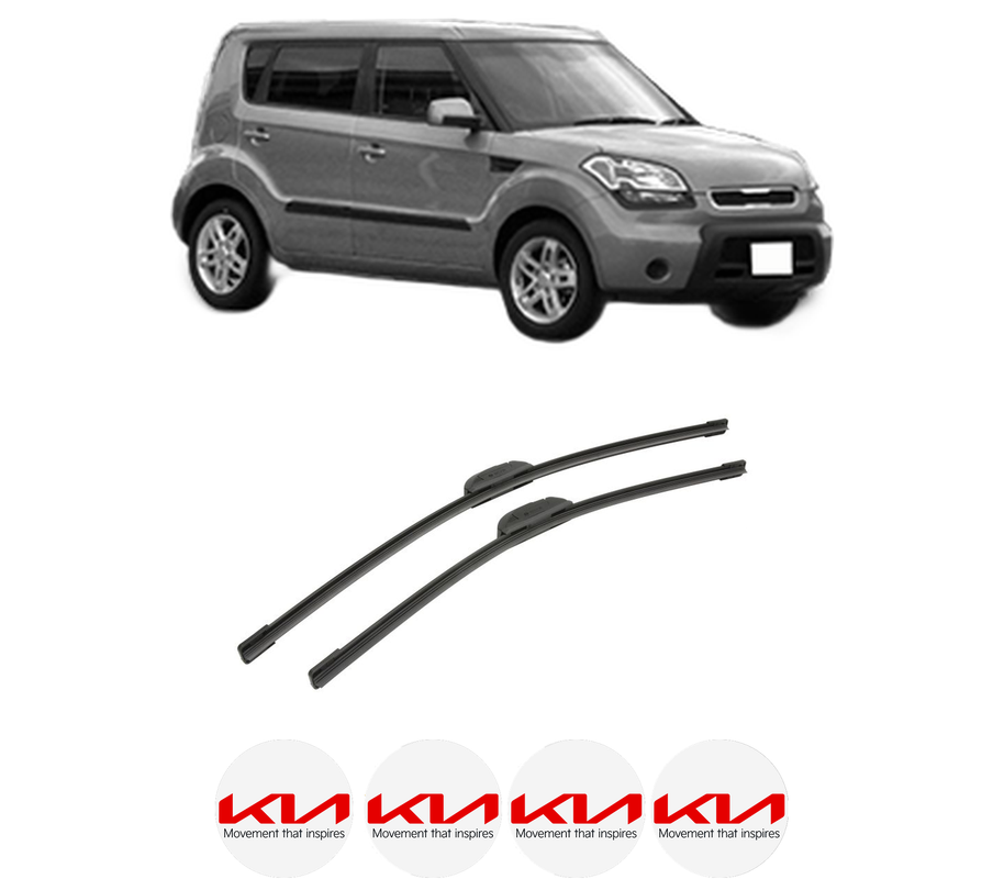 Set stergatoare auto KIA SOUL I (AM) din 2009-2014, pentru parbriz auto, 2 bucati, Bosch Aerotwin Retrofit, din cauciuc siliconat rezistent, 4 Stickere Auto KIA