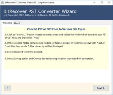 BitRecover PST Converter Wizard 13.4 Portable