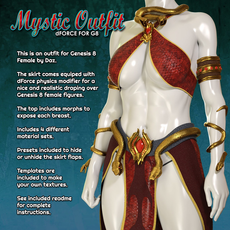Exnem dForce Mystic Outfit for Gensis 8 Female
