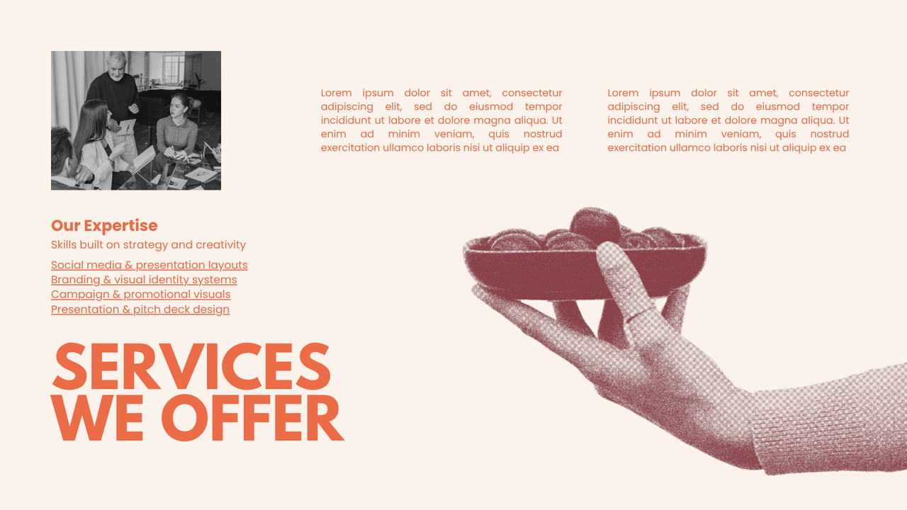 Orange Beige Dualtone Startup Pitch Deck Presentation