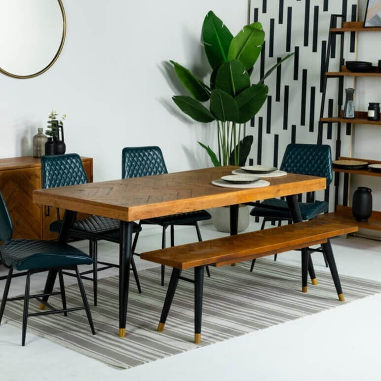 Mode 140 180cm Extendable Dining Table Bench Package Deal FW