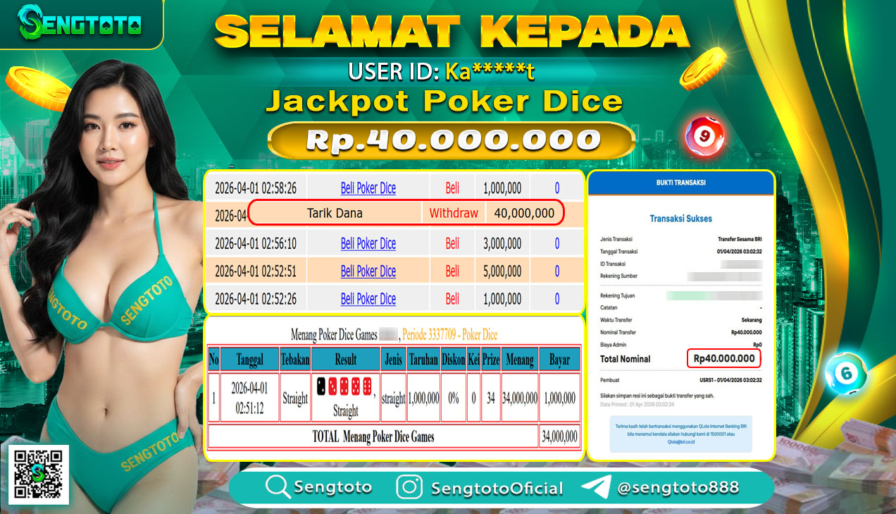 BUKTI PEMBAYARAN LIVEGAME POKER DICE