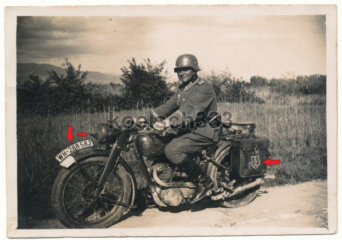 Victoria WH Krad Motorrad Kennung 164. ID DAK Kreta Div. Spieß Feldwebel