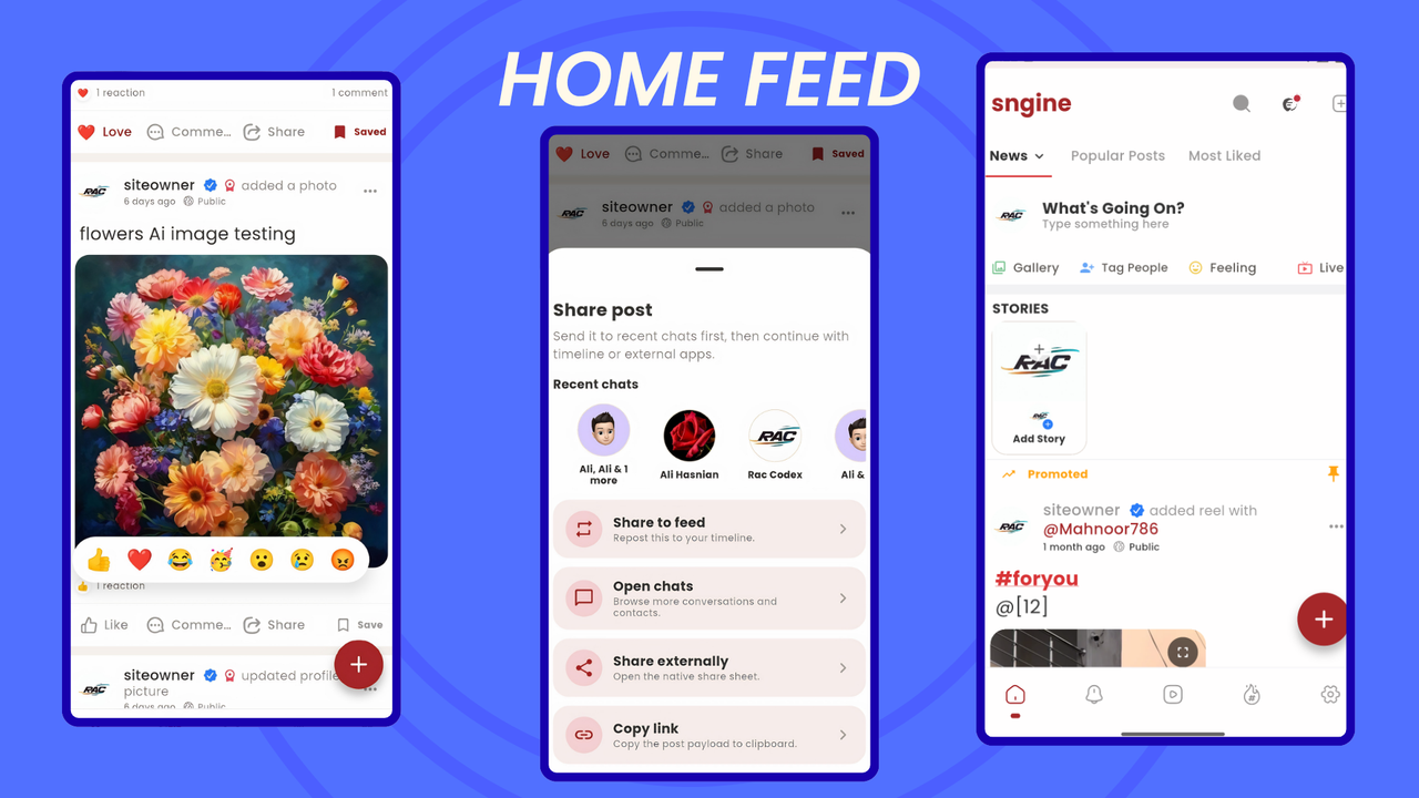 Expeazzy | Flutter Messenger Timeline Mobile App for Sngine