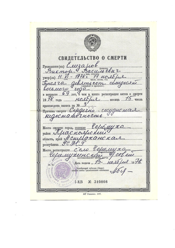 Свид о смерти