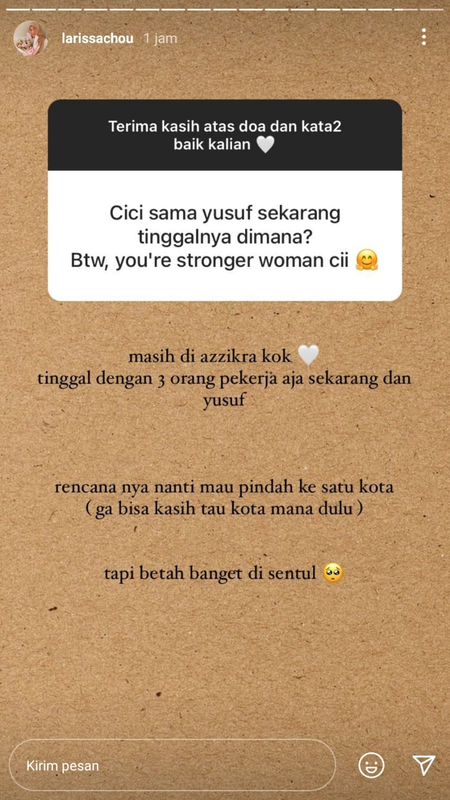 Larissa Chou beber rencana pindah ke luar kota