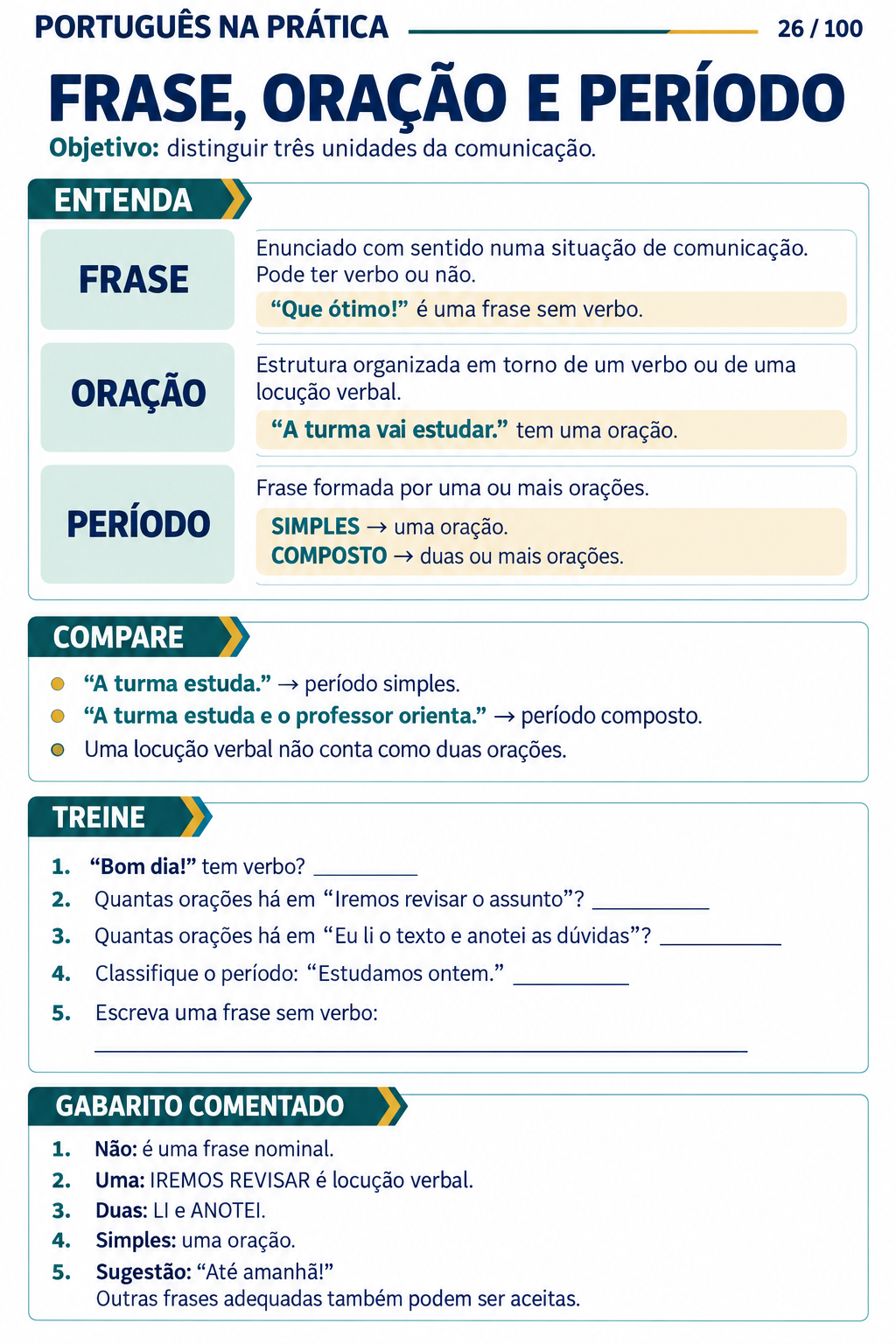 Frase, oração e período
