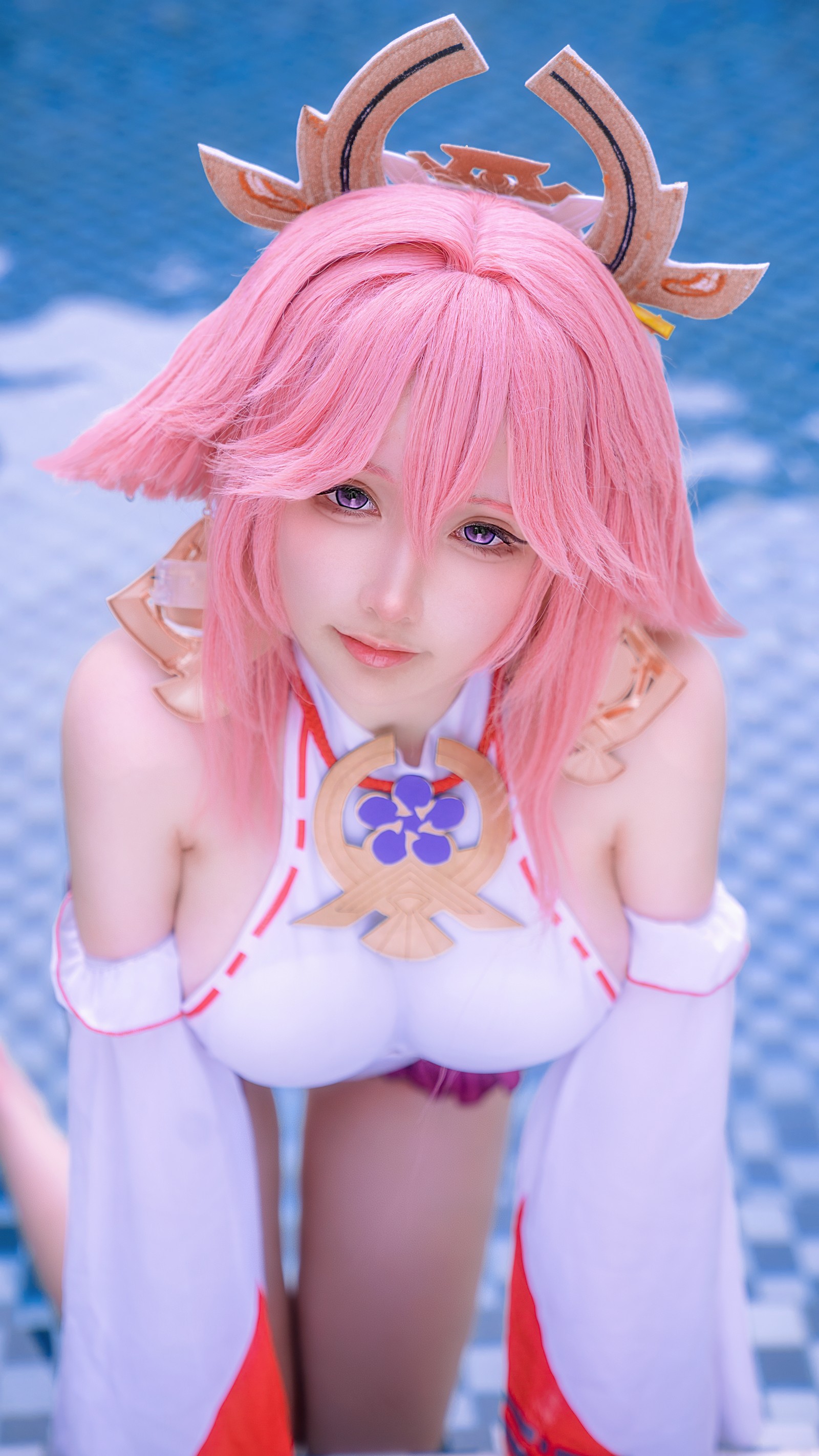 樱梨梨 八重神子 泳装 Cosplay 写真合集｜原神角色高清图集（29P｜429MB）插图8