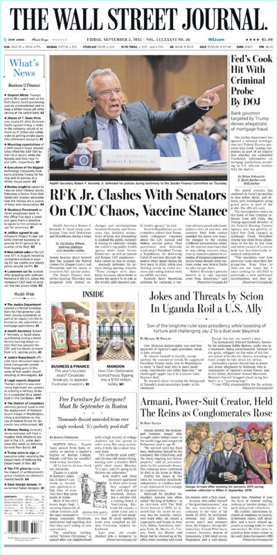 The Wall Street Journal September 05-2025 (Yaroslav Trofimov)