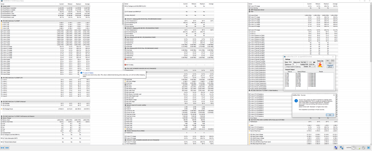 i7-12700kf 4.9ghz (all p.core) 1.252v - 3600 mhz ram (IBT)