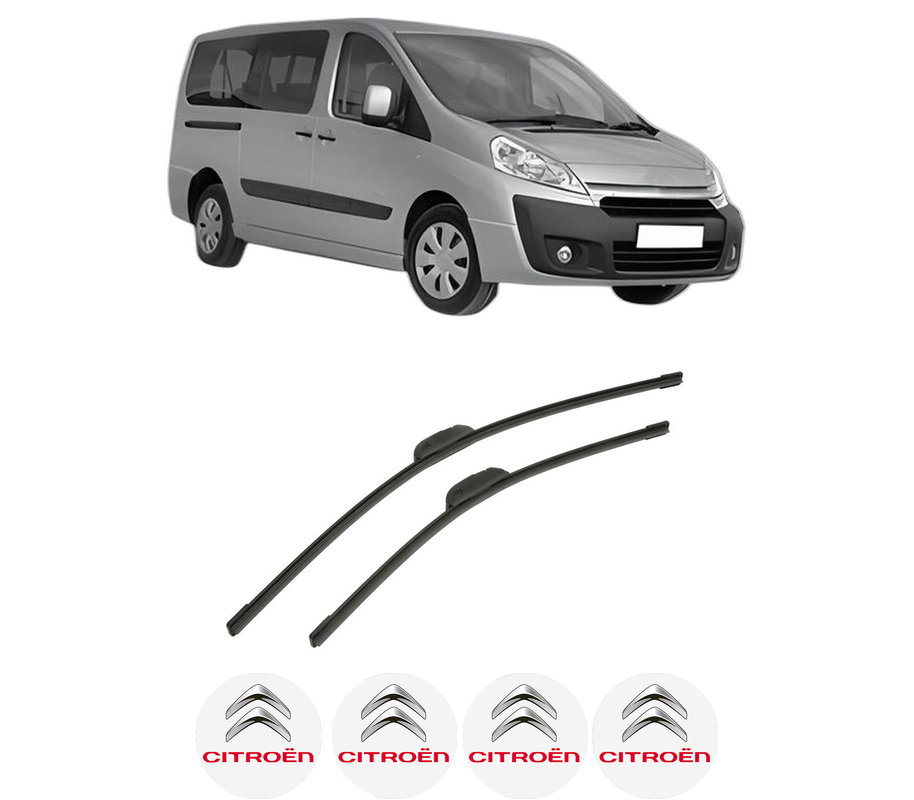 Set stergatoare auto CITROEN JUMPY II (VF7) din 2007-2016, pentru parbriz auto, 2 bucati, Bosch Aerotwin Retrofit, din cauciuc siliconat rezistent, 4 Stickere Auto CITROEN