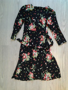 23 Black dress with red and green Floral print (1)