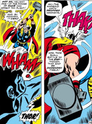 6940191-deruablity- takes a few hammer blows from thor with barely any trouble. (avengers annual #1)