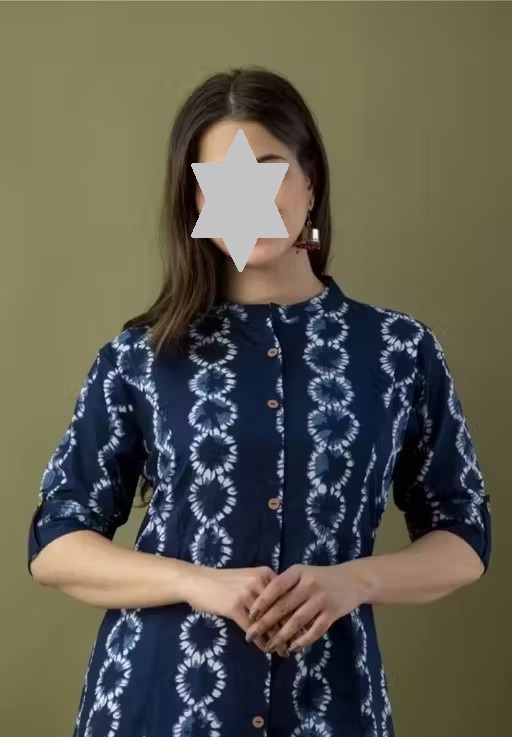 Women Ethnic Single A-line Rayon Fabric Calf Length Collar Neck Daily Occasion Printed Pattern Three Quarter Sleeves Length Beautiful Trendy Kurti Color 1 (KS171)