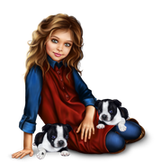 christmas_elf_girl_with_boston_terrier_puppy 13