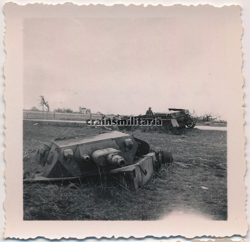 Orig. Foto zerstörte Panzer IV Tank b. STONNE Ar
