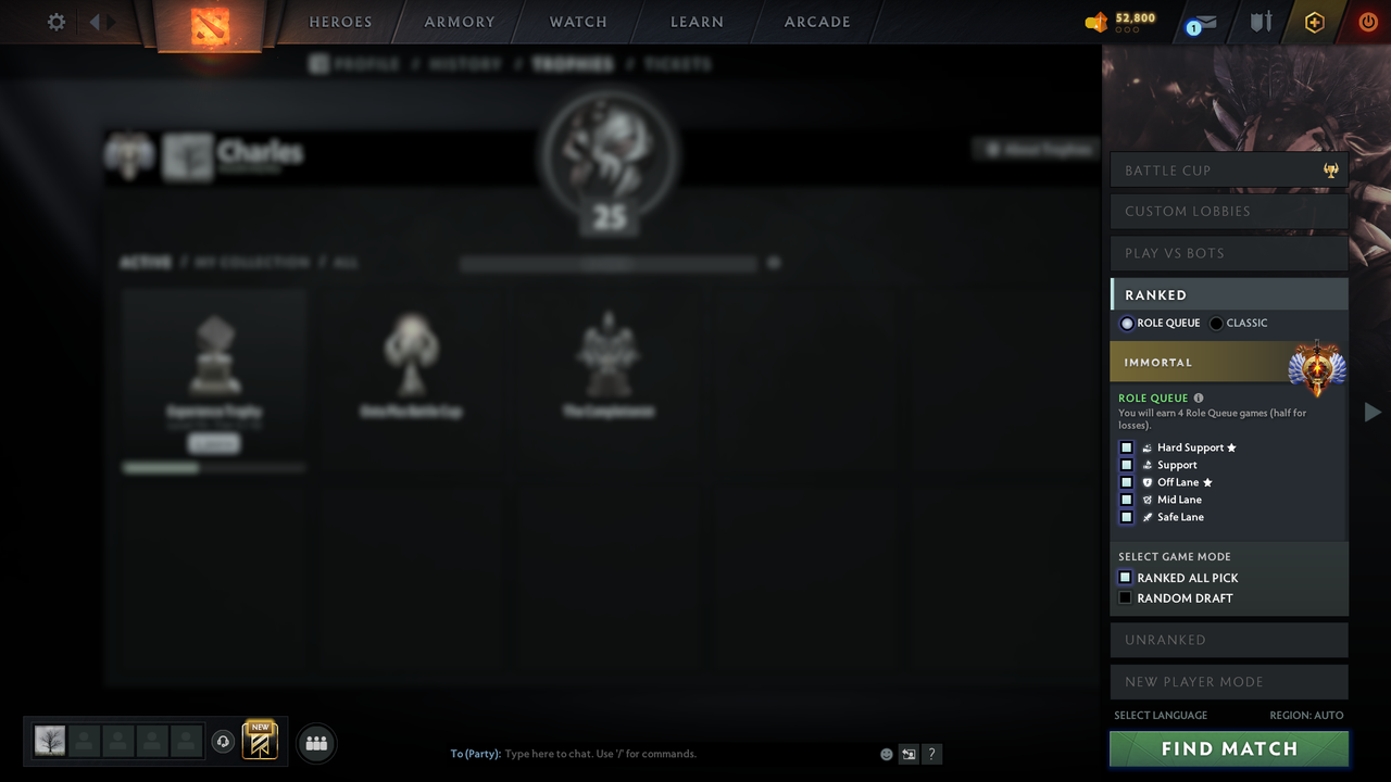 Dota 2 Account  MMR