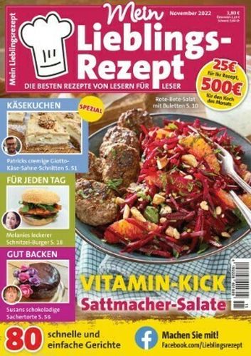 Cover: Mein Lieblingsrezept Magazin No 11 November 2022