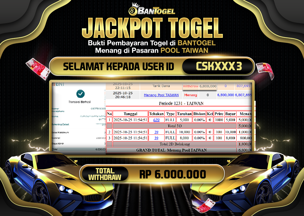 BUKTI JACKPOT LUNAS BANTOGEL