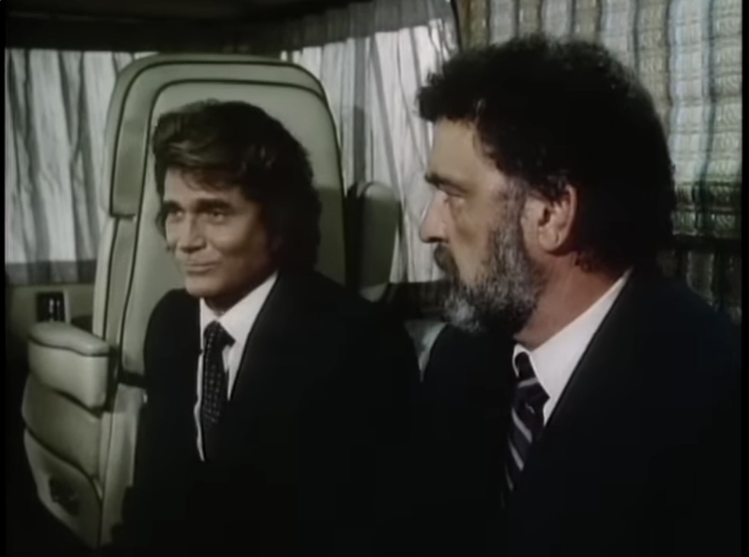 Actors Michael Landon, Victor French in Highway To Heaven
