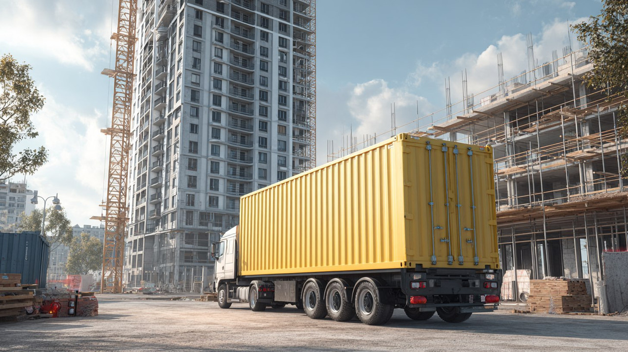 грузовик на строительной площадке