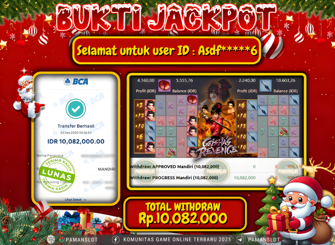 PAMANSLOT JACKPOT Game geishas revenge Rp.10,082,000- LUNAS