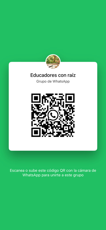 Código QR para unirse al grupo Educadores con raíz