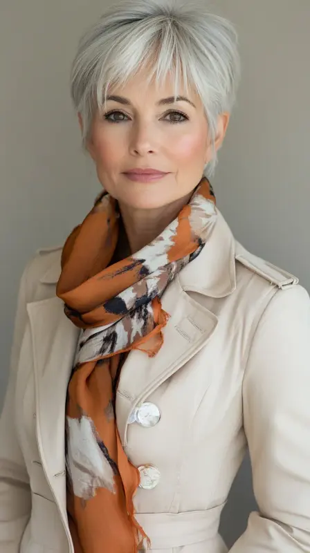 Enchanting Pixie Whirl for Silver Radiance - Hairstyles for Women Over 60 with Thin Hair