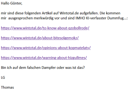 Leserhinweis auf KI-Texte