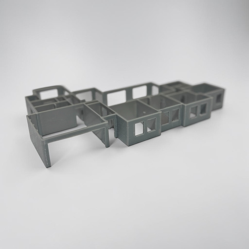 Solid Plans model on blueprint close up