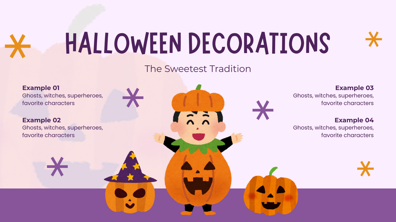 Purple and Orange Watercolor Happy Halloween Presentation