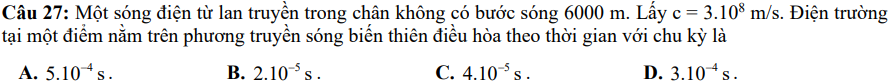 Câu 27 đề thi thử TN THPT môn vật lý sở GD và ĐT Bắc Giang lần 2 năm 2023