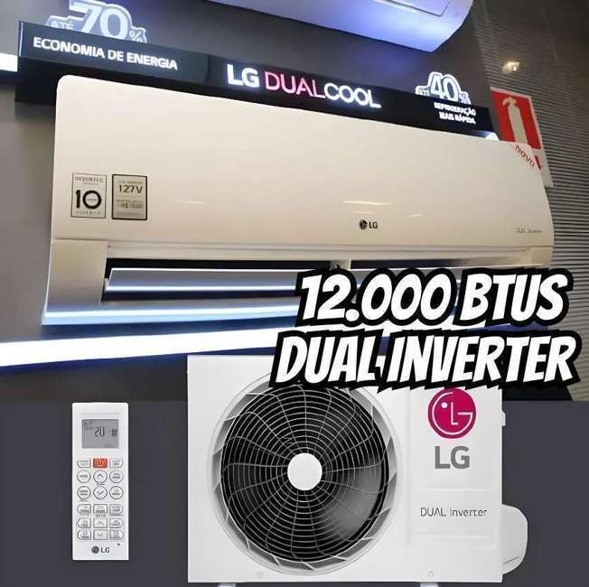 Ar Condicionado Split Inverter LG Hi Wall DUAL Compact 12000 BTUs Frio S4NQ12JA3AD – 220V