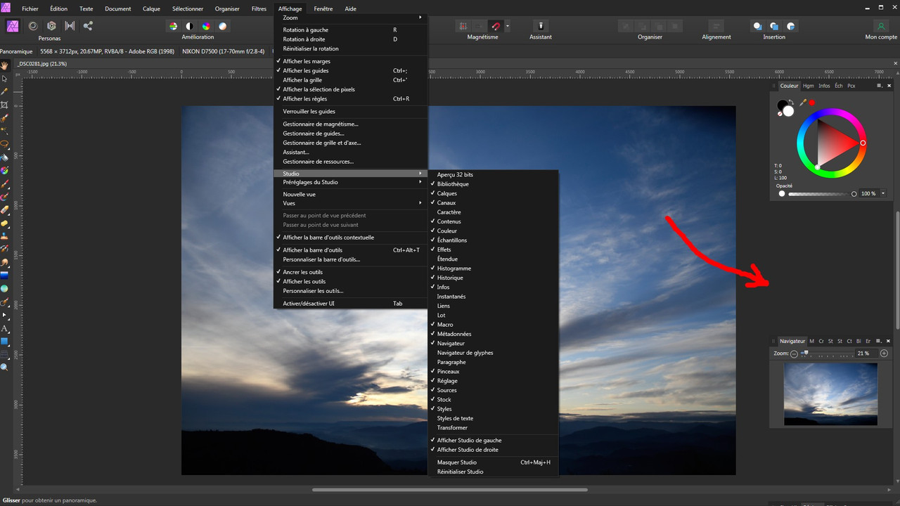 capture logiciel affinity 3
