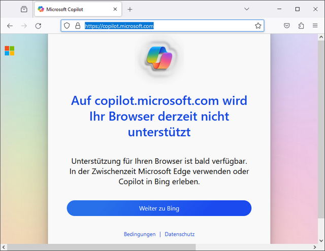 Copilot auf Firefox