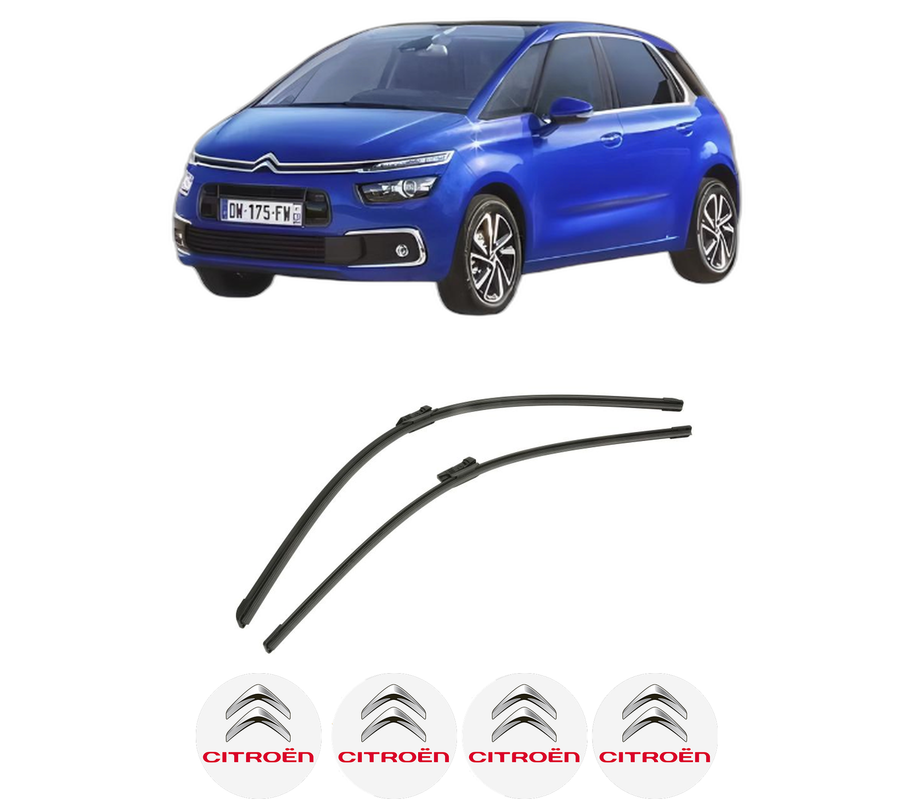 Set stergatoare auto CITROEN C4 SPACETOURER (3D_) din 2018-2019, pentru parbriz auto, 2 bucati, Bosch Aerotwin, din cauciuc siliconat rezistent, 4 Stickere Auto CITROEN