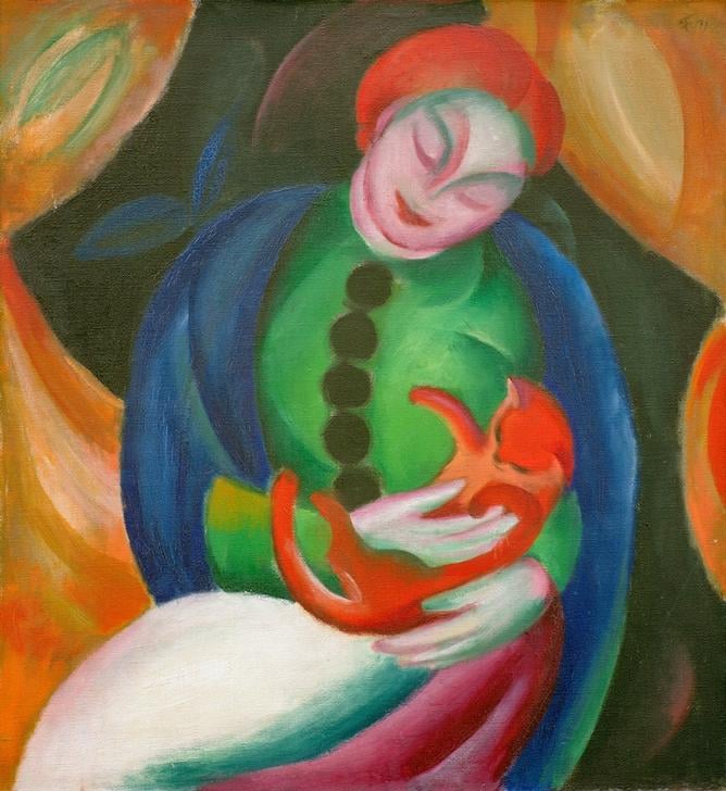 Franz-Marc-Mdchen-mit-Katze-II-Meister-Drucke-680990