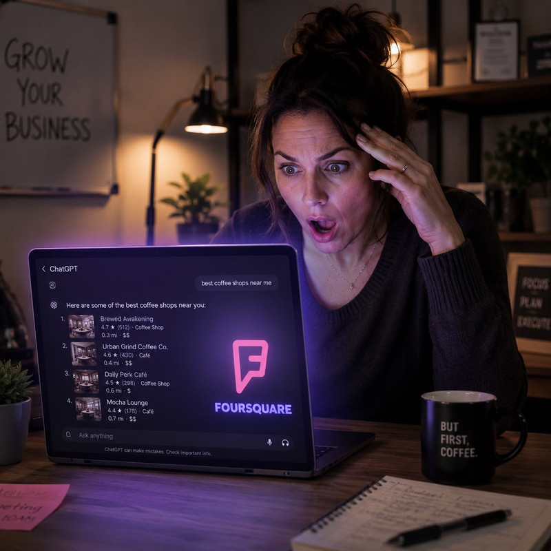 ChatGPT uses Foursquare local business search how to get listed 2026