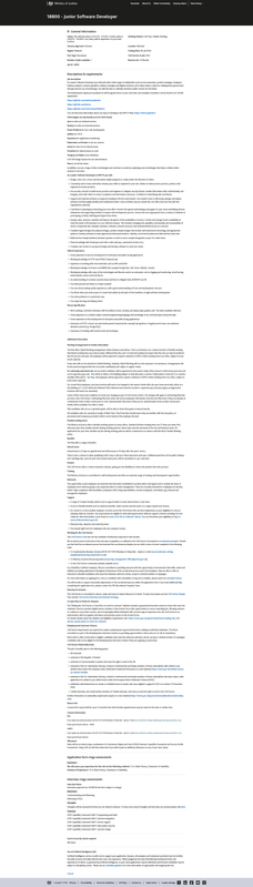 Screenshot 2026 07 24 at 19 28 56 18800 Junior Software Developer 18800 Ministry of Justice