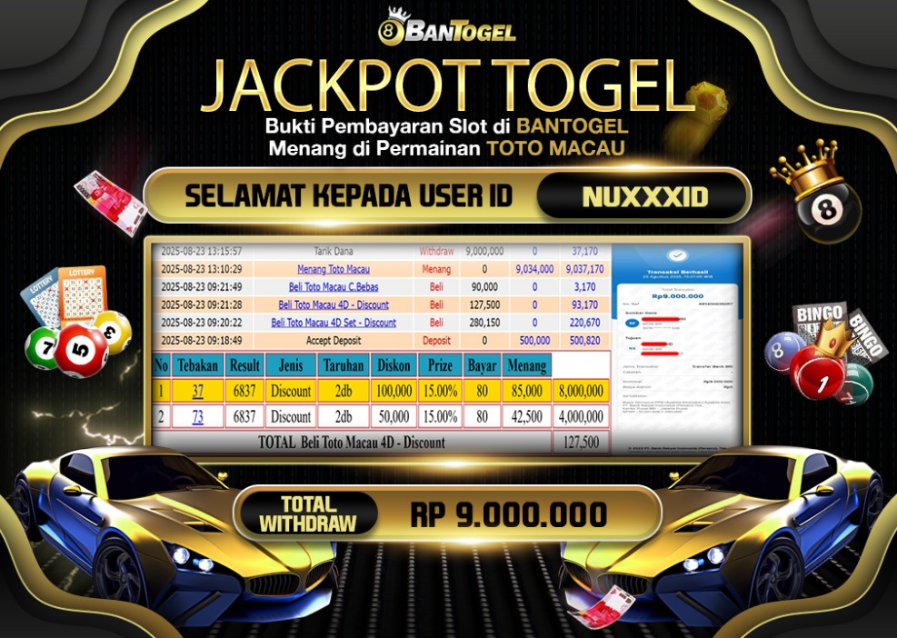 BUKTI JACKPOT LUNAS BANTOGEL