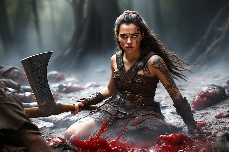 Viking-girl-holding-norse-axe-(12)