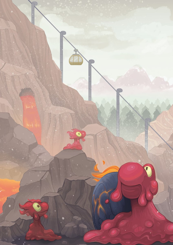 slugma-and-magcargo-pokemon-drawn-by-ric