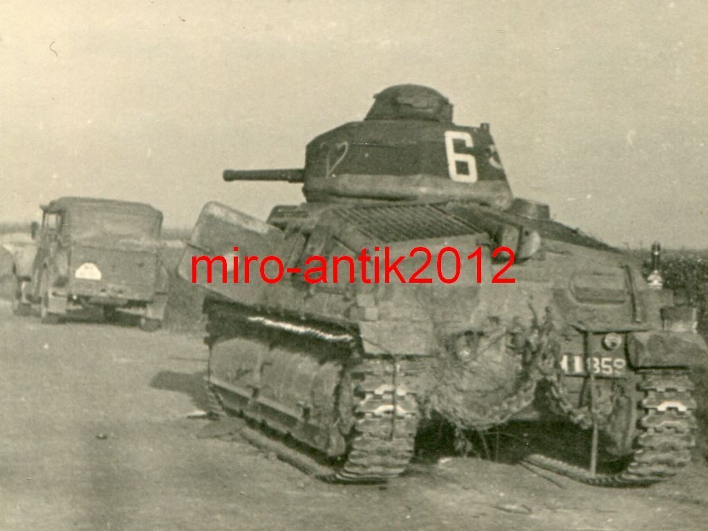 Foto, zerstörter Panzer, Somua S-35, Nähe Dyle-S