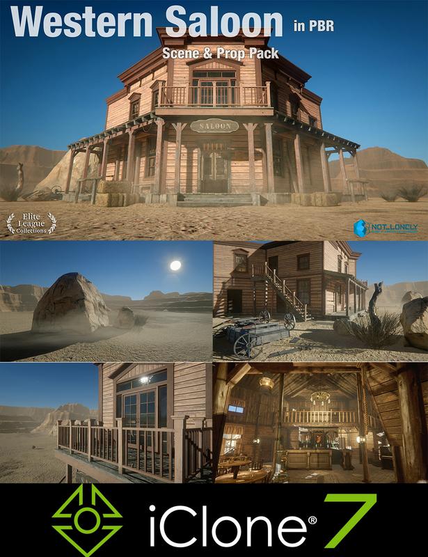 iClone Pack: Western Saloon in PBR-Scene and Prop Pack