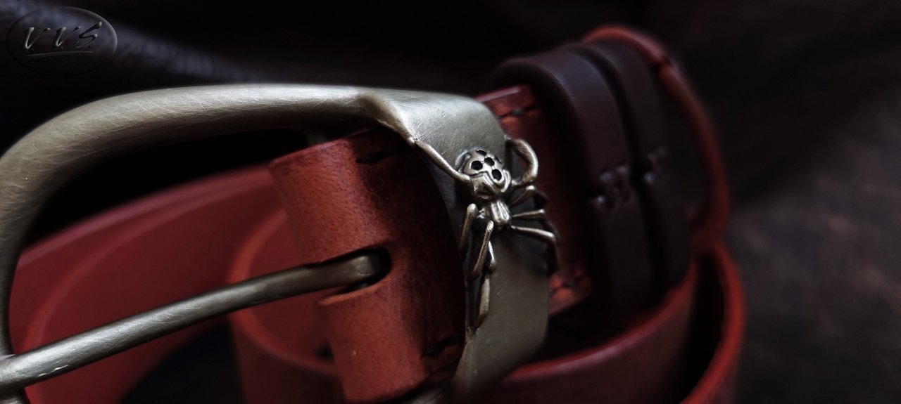 пряжка паук ремень рыжий4