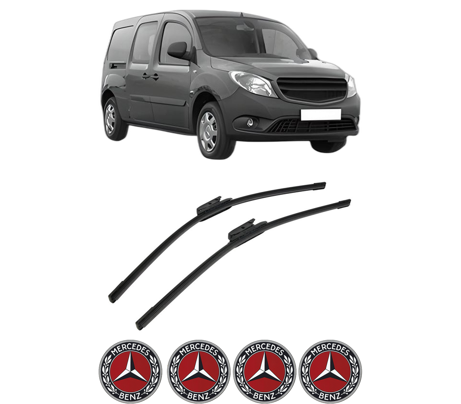 Set stergatoare auto MERCEDES-BENZ CITAN Mixto (Double Cabin) (W415) din 2012-2021, pentru parbriz auto, 2 bucati, Bosch Aerotwin, din cauciuc siliconat rezistent, 4 Stickere Auto MERCEDES-BENZ