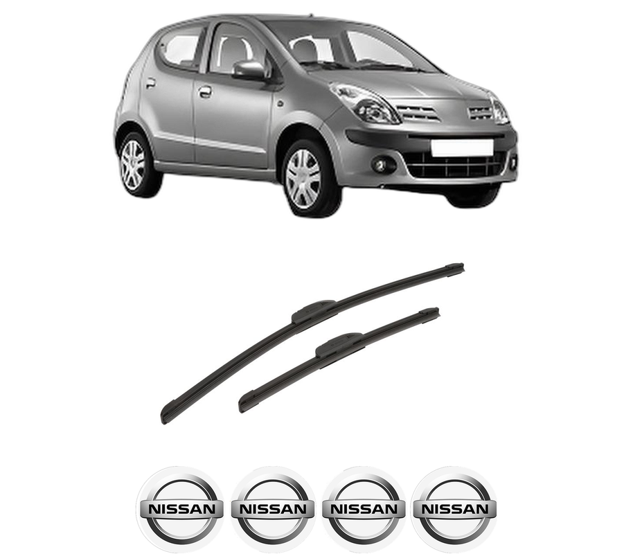 Set stergatoare auto NISSAN PIXO (UA0) din 2009, pentru parbriz auto, 2 bucati, Bosch Aerotwin Retrofit, din cauciuc siliconat rezistent, 4 Stickere Auto NISSAN